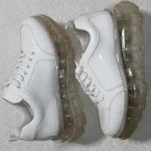 JEFFREY CAMPBELL SPAWN WHITE PATENT LEATHER SNEAKERS SIZE 9.5