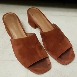 JEFFREY CAMPBELL suede leather sandals rusty red