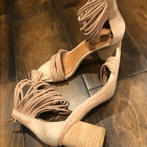 Jeffrey Campbell Tan Pallas Rope Heels Ankle Strap  Sandals NEW