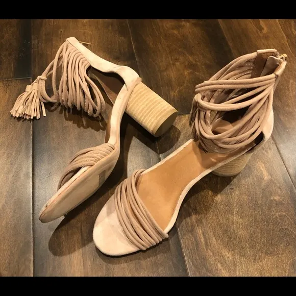 Jeffrey Campbell Tan Pallas Rope Heels Ankle Strap  Sandals NEW
