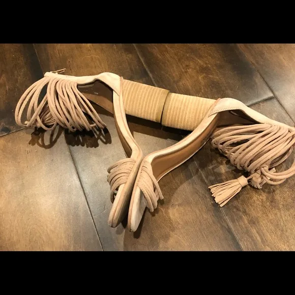 Jeffrey Campbell Tan Pallas Rope Heels Ankle Strap  Sandals NEW