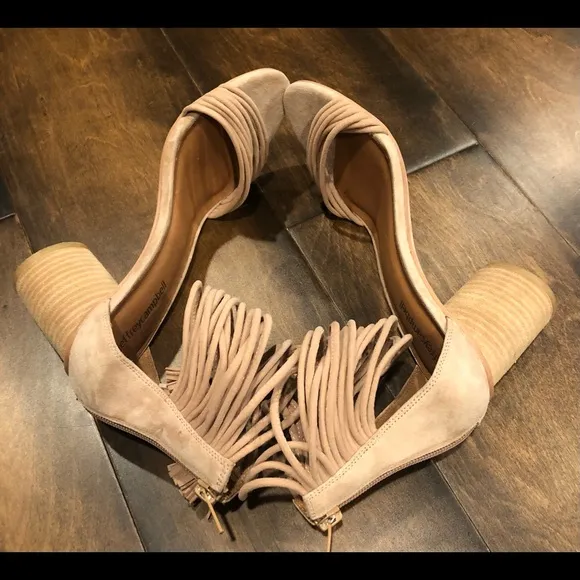 Jeffrey Campbell Tan Pallas Rope Heels Ankle Strap  Sandals NEW