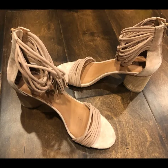 Jeffrey Campbell Tan Pallas Rope Heels Ankle Strap  Sandals NEW