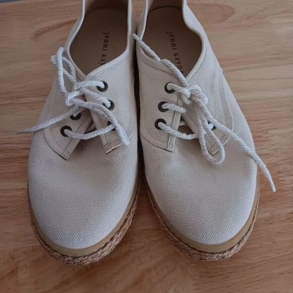 Jenni Kayne Canvas Marina Espadrilles Sneakers in Ivory Size 40