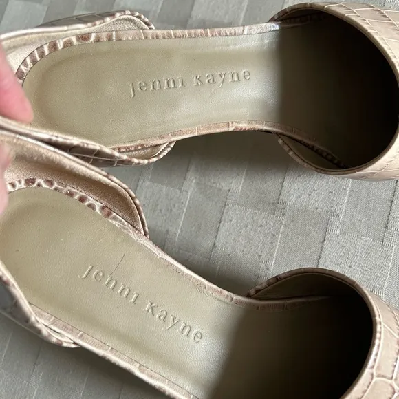 Jenni Kayne Croc Embossed Leather D’Orsay Pointy Toe Flats