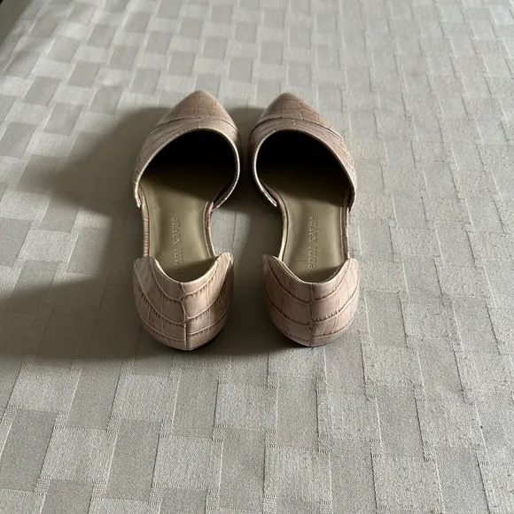 Jenni Kayne Croc Embossed Leather D’Orsay Pointy Toe Flats