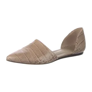 Jenni Kayne Croc Embossed Leather D’Orsay Pointy Toe Flats