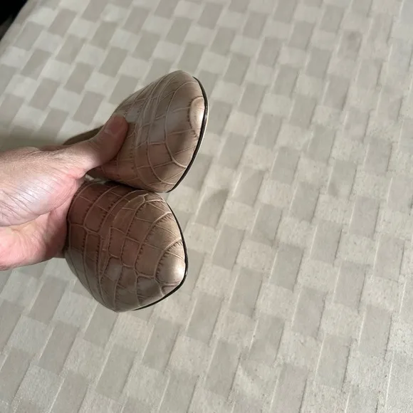Jenni Kayne Croc Embossed Leather D’Orsay Pointy Toe Flats