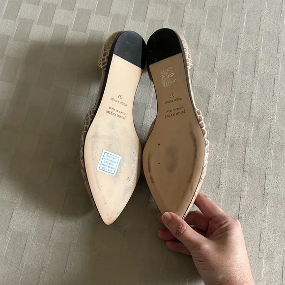 Jenni Kayne Croc Embossed Leather D’Orsay Pointy Toe Flats