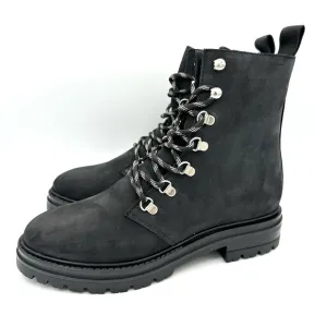 Jenni Kayne Oiled Leather Mountain Boots black lace up thinking combat lug sole