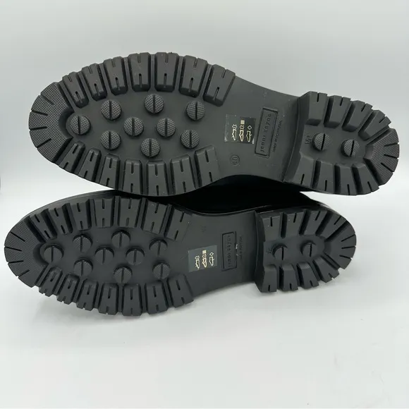 Jenni Kayne Oiled Leather Mountain Boots black lace up thinking combat lug sole