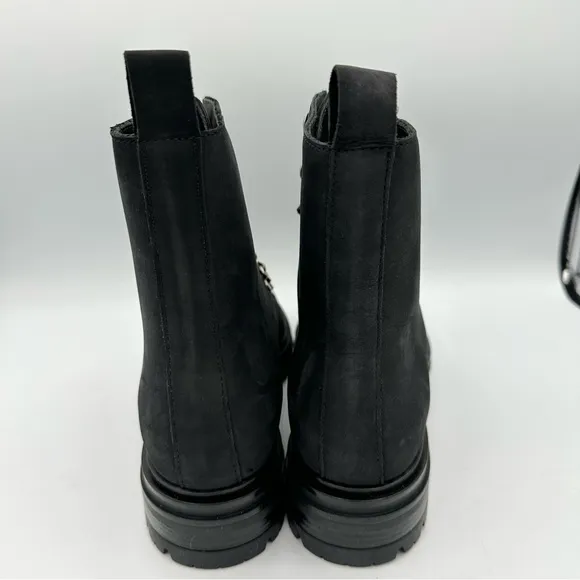 Jenni Kayne Oiled Leather Mountain Boots black lace up thinking combat lug sole