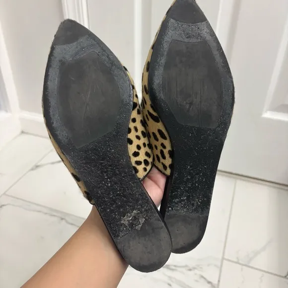 Jenni Kayne Pony Hair Mule Cheetah Print 38 Animal Flats