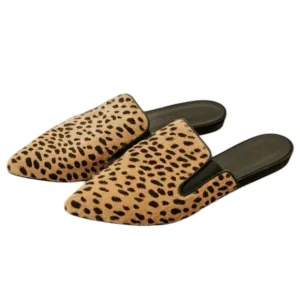 Jenni Kayne Pony Hair Mule Cheetah Print 38 Animal Flats