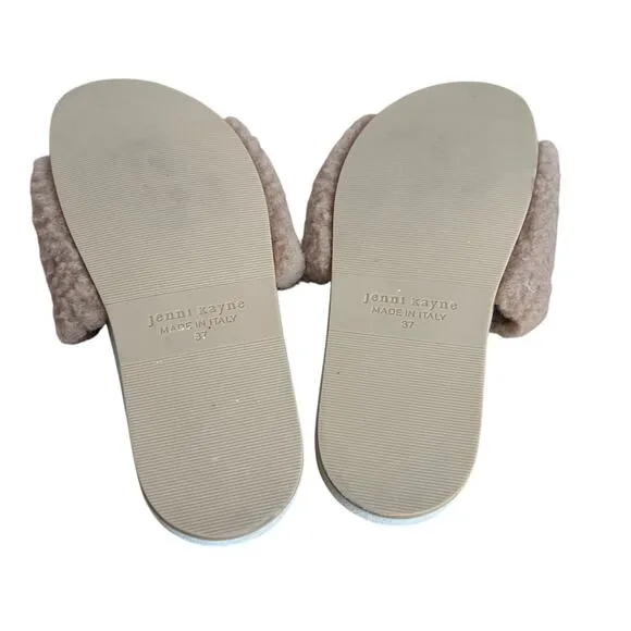 Jenni Kayne Shearling Slide On Sandals Size 37 EU