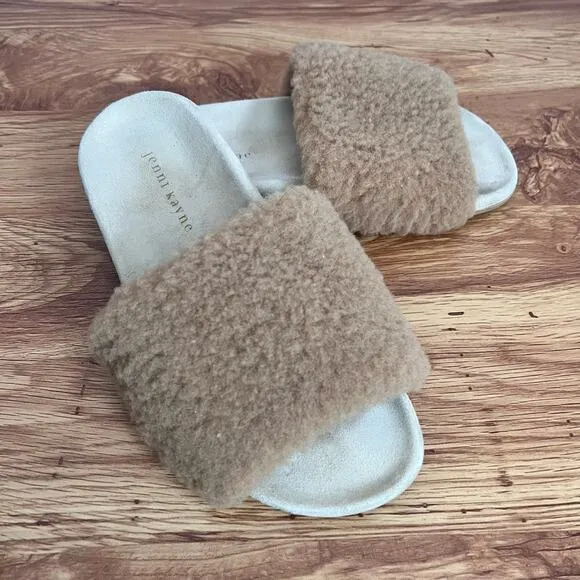 Jenni Kayne Shearling Slide On Sandals Size 37 EU