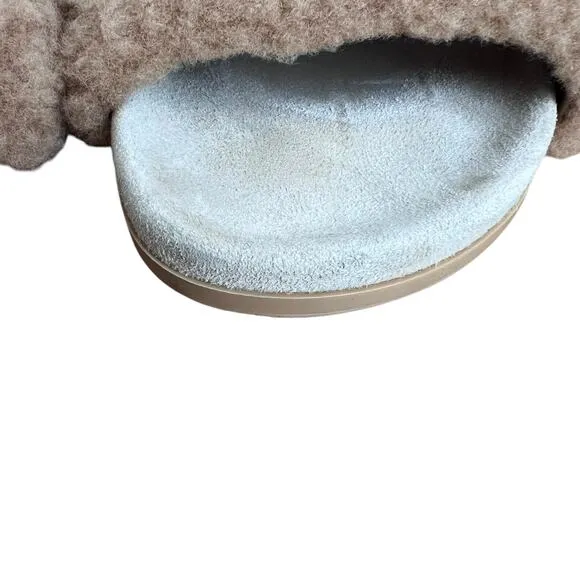 Jenni Kayne Shearling Slide On Sandals Size 37 EU