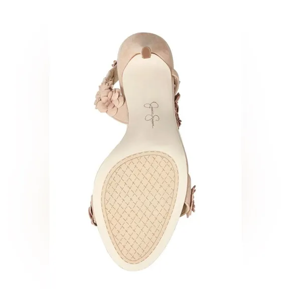 Jessica Simpson Jessin Blush Supreme Microsuede Stiletto Heel Open Toe Sandals