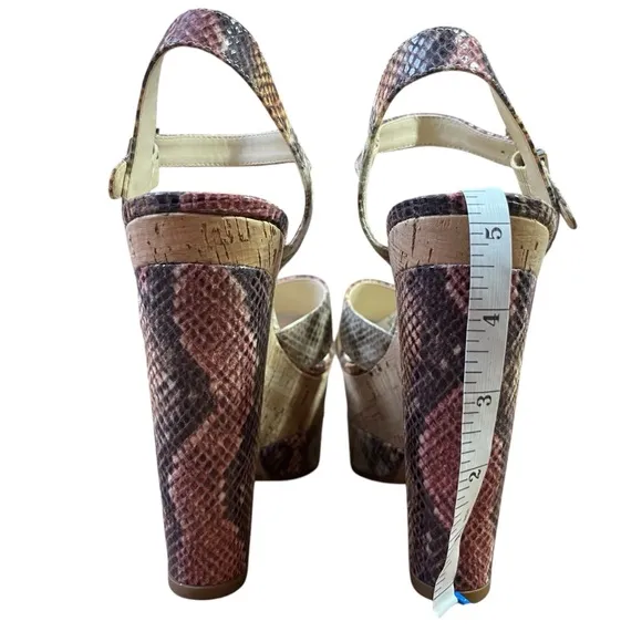 Jessica Simpson Jirie Dramatic Heights Mauve Brown Platform Wedge Sandals Sz. 9