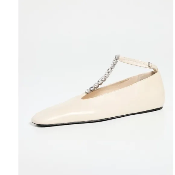 Jil Sander Ballerina Tripon Chalk Flats, Size EU37/US7, NWT