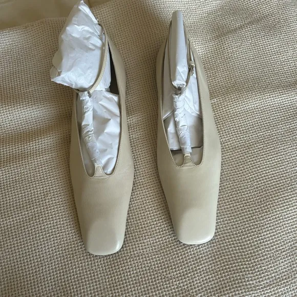 Jil Sander Ballerina Tripon Chalk Flats, Size EU37/US7, NWT