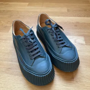 Jil Sander Leather Platform Sneaker Blue