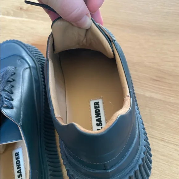 Jil Sander Leather Platform Sneaker Blue