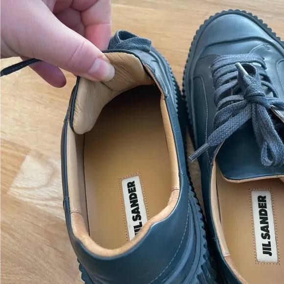 Jil Sander Leather Platform Sneaker Blue