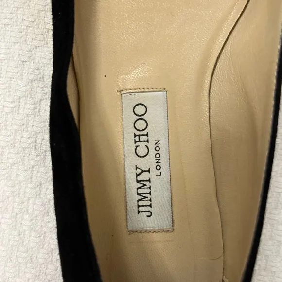Jimmy Choo Attilia pointy toe flats black with silver glamour detail