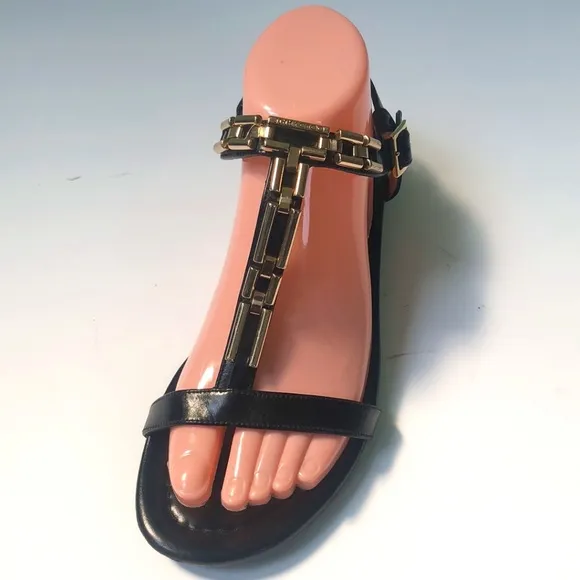 Jimmy Choo Black/Gold Sandals Sz 39