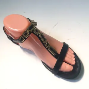Jimmy Choo Black/Gold Sandals Sz 39