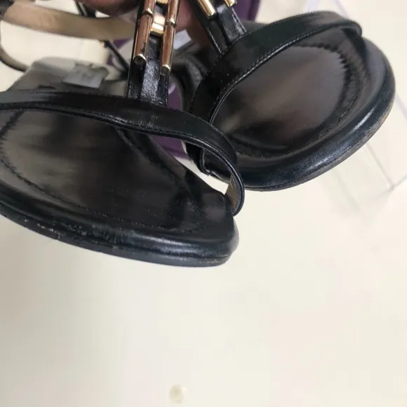 Jimmy Choo Black/Gold Sandals Sz 39