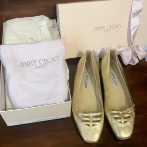 Jimmy Choo Gold Ballet Flats