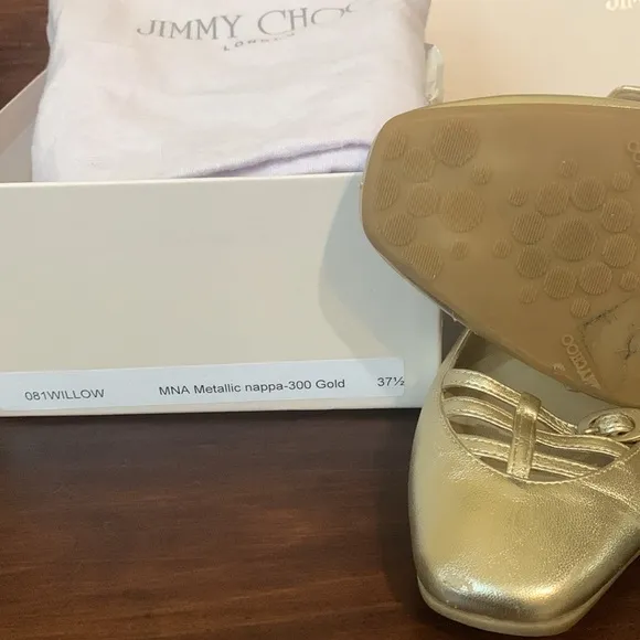 Jimmy Choo Gold Ballet Flats