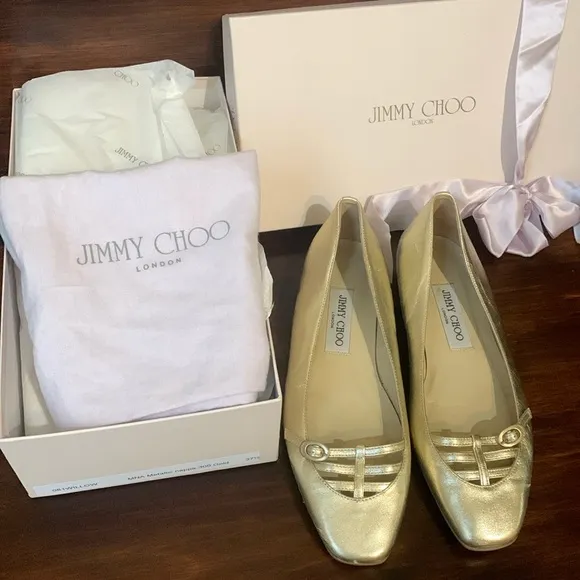 Jimmy Choo Gold Ballet Flats