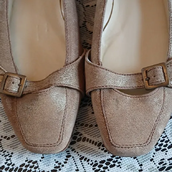 Jimmy Choo Gold Flats with Bow Detail