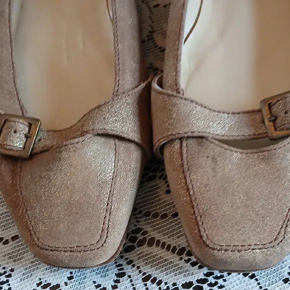 Jimmy Choo Gold Flats with Bow Detail