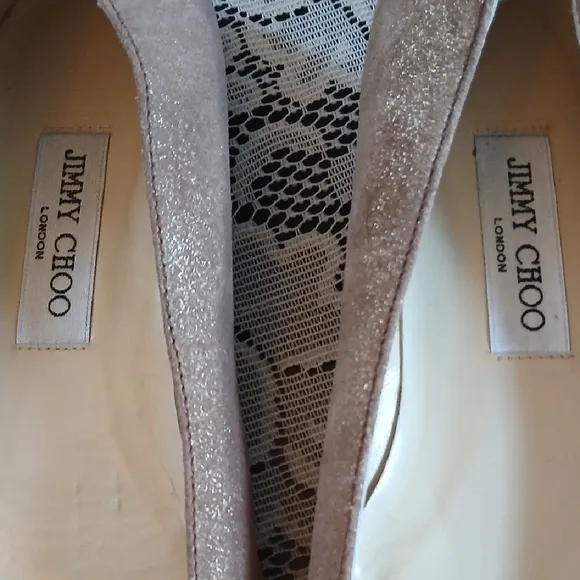 Jimmy Choo Gold Flats with Bow Detail