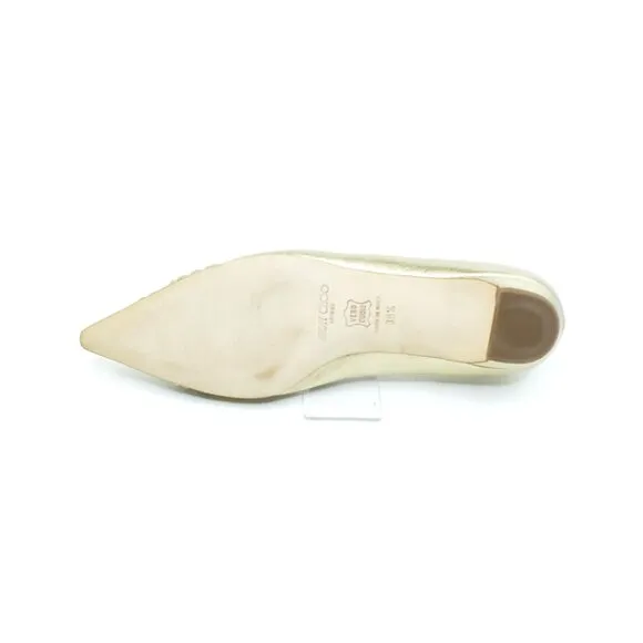 Jimmy Choo Gold Metallic Flats Pointed Toe Womens EUR 38.5 US 8.5