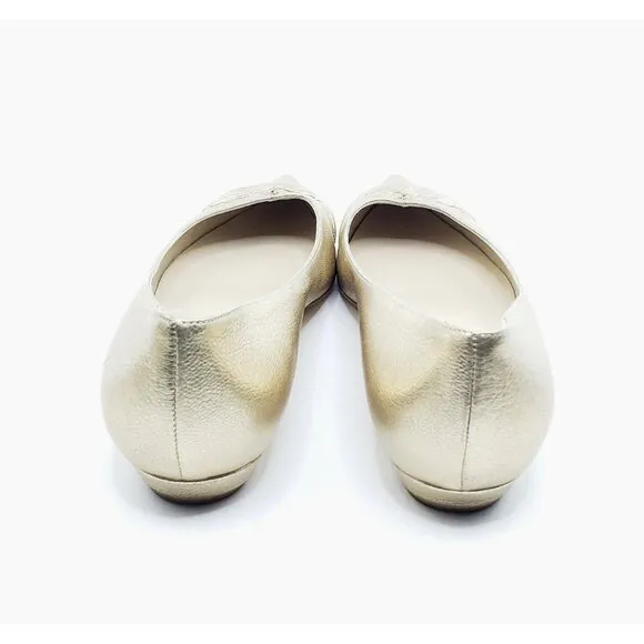 Jimmy Choo Gold Metallic Flats Pointed Toe Womens EUR 38.5 US 8.5