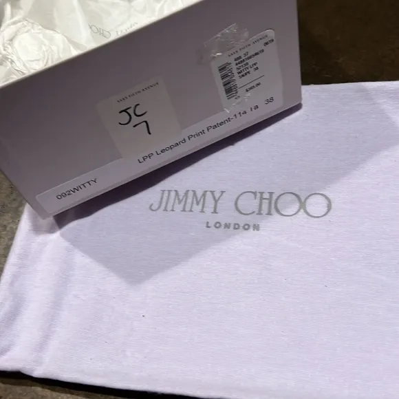 Jimmy Choo Leopard Print Patent Skimmers/Ballet Flats  38