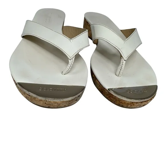 Jimmy Choo Sandals White Patent Leather Sandals Size 37