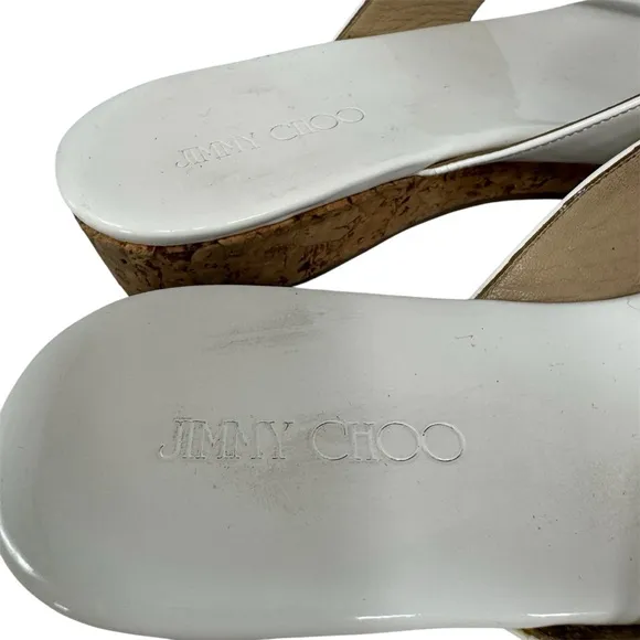 Jimmy Choo Sandals White Patent Leather Sandals Size 37