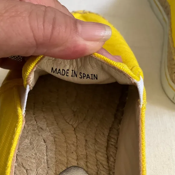 Jimmy Choo Sunny Yellow Thick Canvas Espadrilles with Jute Sole