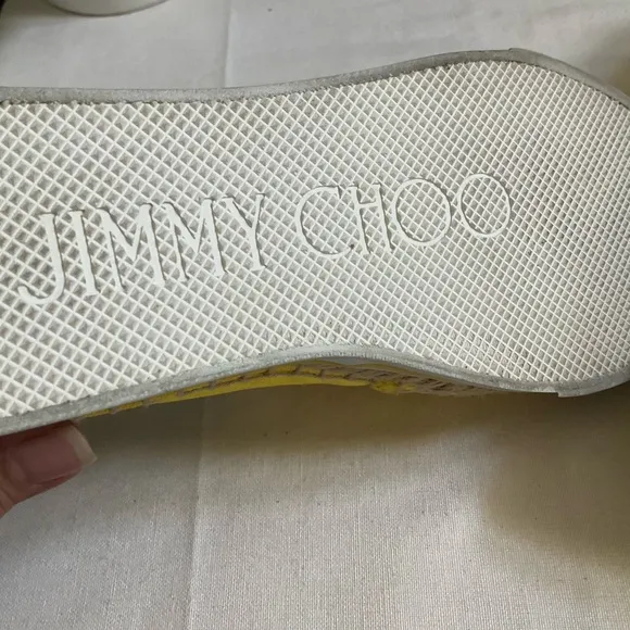 Jimmy Choo Sunny Yellow Thick Canvas Espadrilles with Jute Sole