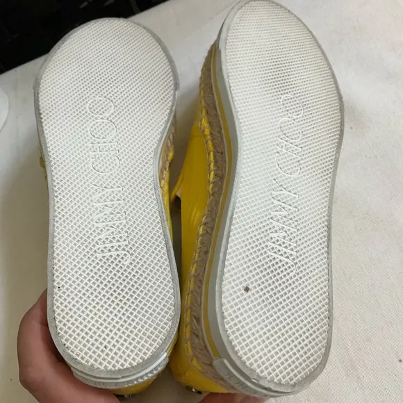Jimmy Choo Sunny Yellow Thick Canvas Espadrilles with Jute Sole