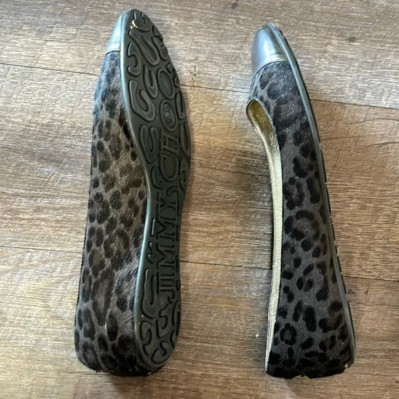 Jimmy Choo Whirl Leopard Print Ponyhair Cap Toe Ballet Flats