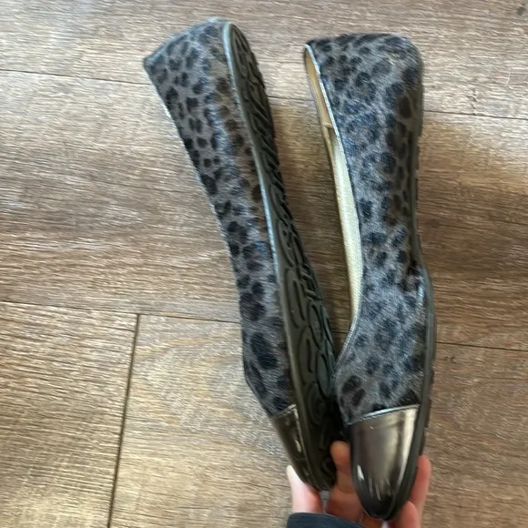 Jimmy Choo Whirl Leopard Print Ponyhair Cap Toe Ballet Flats