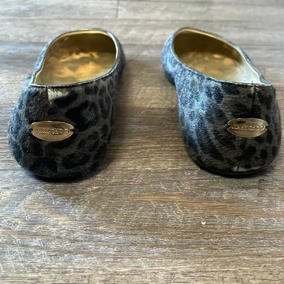 Jimmy Choo Whirl Leopard Print Ponyhair Cap Toe Ballet Flats