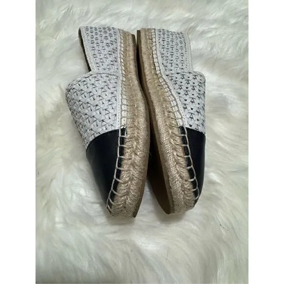 J.mclaughlin Redding 2 basket weave woven black white loafers 9M
